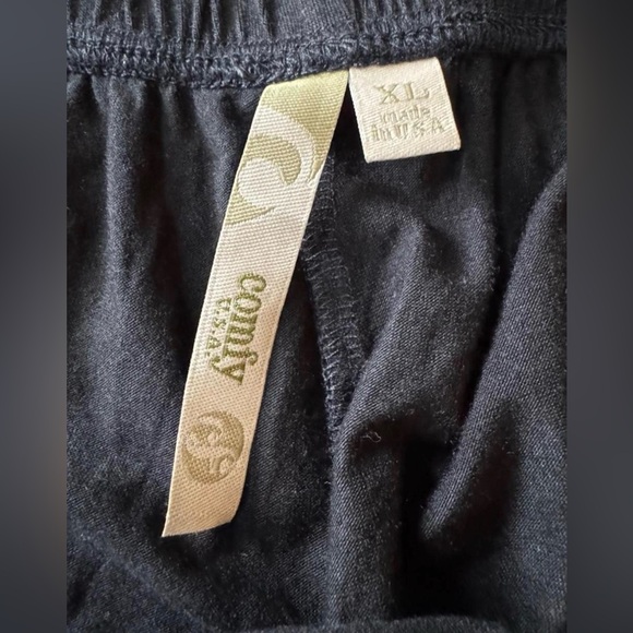 Comfy USA Ajuto Pants XL Black Modal Wide Leg Pull On Made USA - Picture 4 of 5